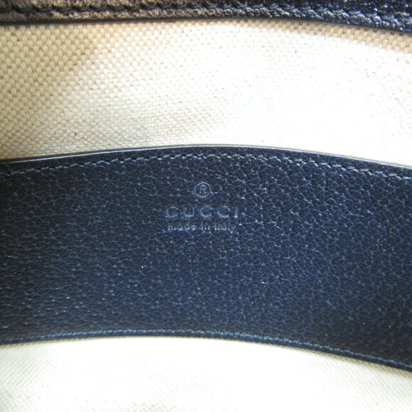 Gucci GG Supreme Horsebid Shoulder Bag Canvas Navy Blue - Picture 7 of 10